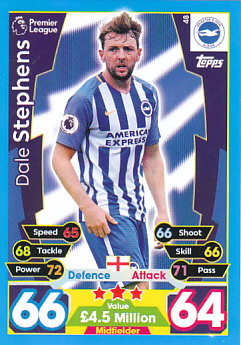 Dale Stephens Brighton & Hove Albion 2017/18 Topps Match Attax #48